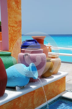 Colorful clay pots