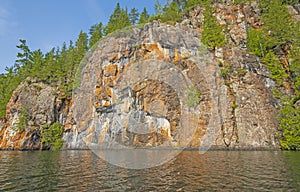 Colorful Cliffs Along North Woods Lake