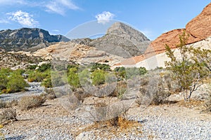 Colorful cliffs around Sandstone Quarry Trail.Red Rock Canyon National Conservation Area