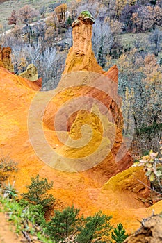 Colorful cliffs in French Colorado, Provence, France