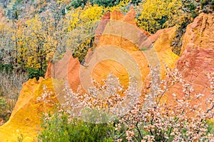 Colorful cliffs in French Colorado, Provence, France