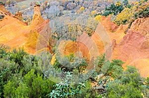 Colorful cliffs in French Colorado, Provence, France