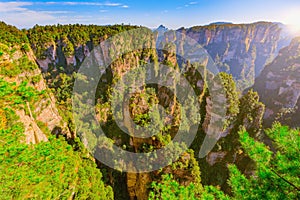 Colorful cliffs in Zhangjiajie Forest Park