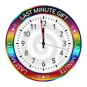 Colorful Clock. Last Minute Gift Ideas! One Minute Left