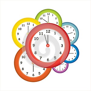 Colorful clocks