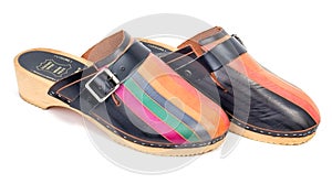 Colorful Clogs on White Background