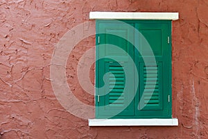 Colorful closed wooden window