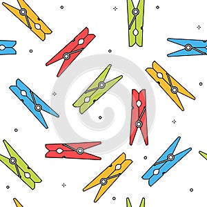 Colorful clothes peg seamless pattern