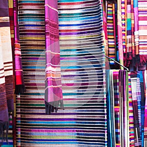 Colorful cloths in Marrakesh