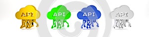 Colorful Cloud api interface icon isolated on white background. Application programming interface API technology