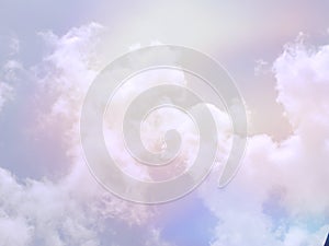 Colorful Cloud background sky with flare white lucent lights blurry photo