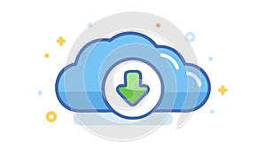 Colorful Cloud Download Icon Vector, vector design Generative AI