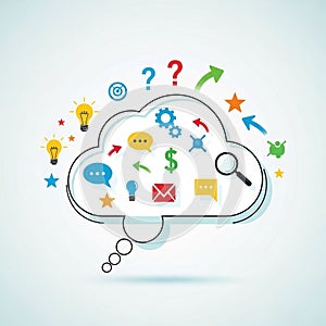 Themes related to cloud computing, digital communication, or