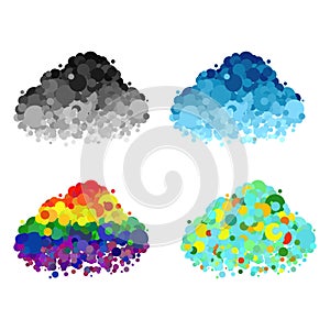 Colorful clouds and black clouds