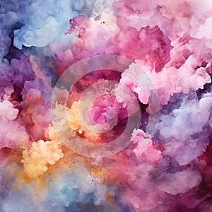 Colorful clouds of ink and dreamy compositions