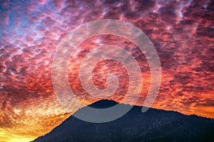 Colorful clouds on the sky during sunset