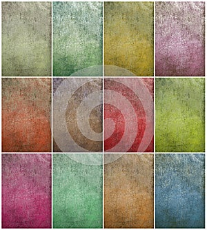 Colorful cloudy grunge wall set