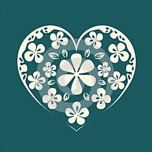 Colorful Clover Heart Composition for St. Patrick's Day Celebration and Luck - Generative AI