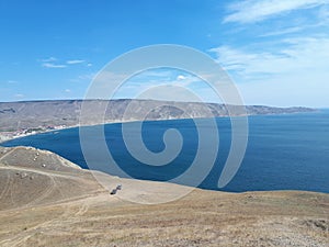 Colorful coast of Crimea, near the city of Feodosia photo