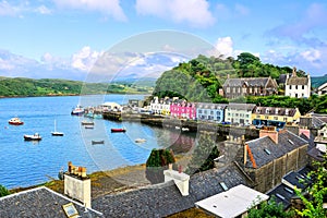 Colorful coastal fishing village of Portree, Isle of Skye, Scotland