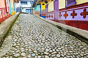 Colorful Cobblestone Street