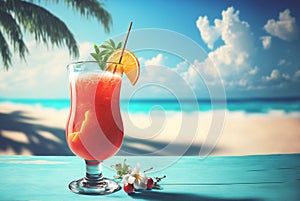 Colorful cocktail on beach