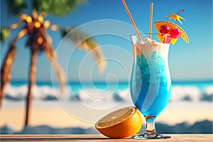 Colorful cocktail on beach