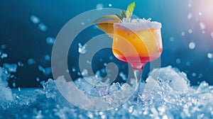 Colorful Cocktail With Lime Garnish