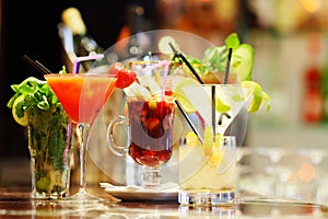 Colorful cocktails photo