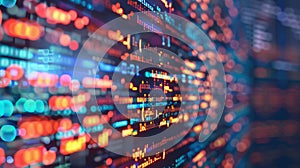 Colorful Code on Computer Screen Close-Up