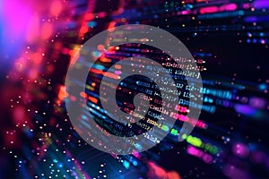 Colorful Code Lines on Black Background Displayed on Computer Screen