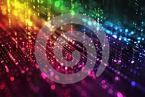 Colorful Code Lines on Black Background Displayed on Computer Screen