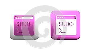 Colorful Code terminal icon isolated on white background. Browser window with command line. Command panel. Programming