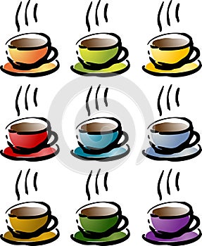 Colorful coffee beverage icon