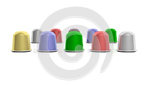 Colorful coffee capsules