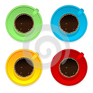 Colorful coffee cups