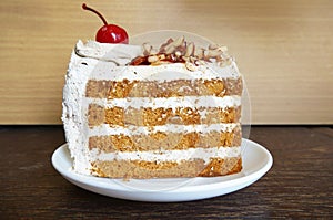 Colorful coffee layer cake photo