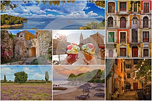 A colorful collage of beautiful places in cozy and quiet town Porec