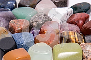 Colorful collection gemstone gem jewel mineral precious shiny
