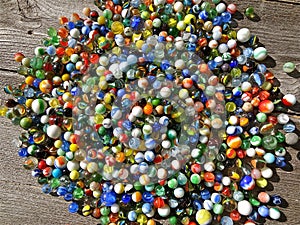 Colorful collection of marbles