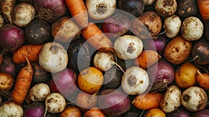 A Colorful Collection of Root Vegetables