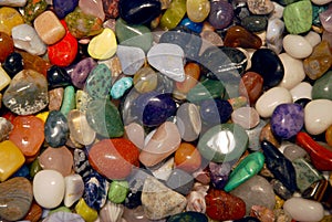 Colorful collection of semi precious stones