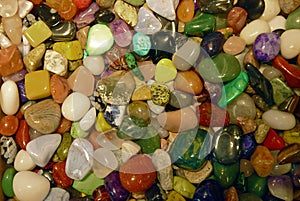 Colorful collection of semi precious stones