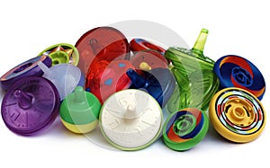 Colorful collection of top spinning