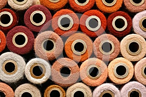 Colorful Collection of Vintage Spools of Craft Yarn