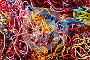 Colorful collection of wool for knitting and weaving