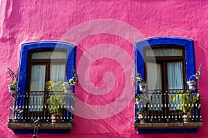 Colorful Colonial Facade in Puebla