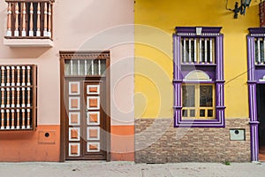 Colorful colonial houses