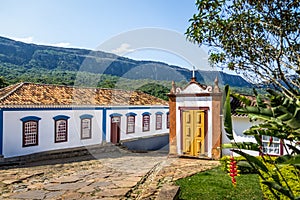 Colorful colonial houses and chapel - Tiradentes, Minas Gerais, Brazil