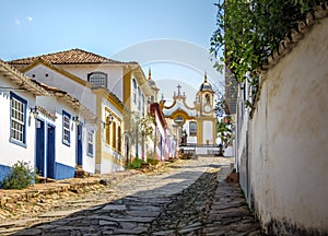 Colorful colonial houses and Santo Antonio church - Tiradentes, Minas Gerais, Brazil